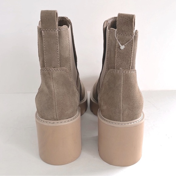 DOLCE VITA Women Leather Suede Lug Chunky Block Heel Platform Ankle Boots Size 9 - Picture 7 of 7